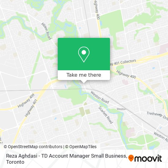 Reza Aghdasi - TD Account Manager Small Business map