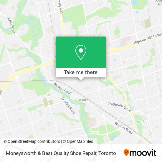 Moneysworth & Best Quality Shoe Repair map