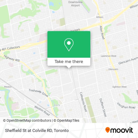 Sheffield St at Colville RD map