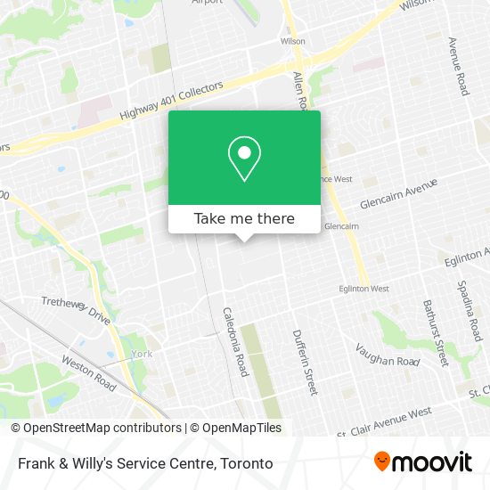 Frank & Willy's Service Centre map