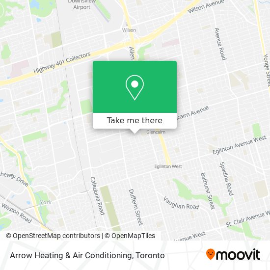Arrow Heating & Air Conditioning map