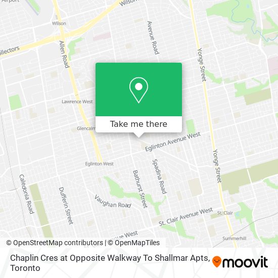 Chaplin Cres at Opposite Walkway To Shallmar Apts map