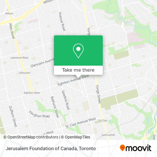 Jerusalem Foundation of Canada map