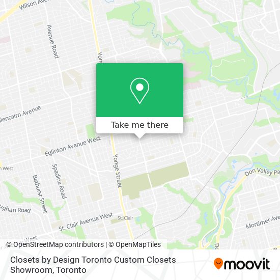 Closets by Design Toronto Custom Closets Showroom map