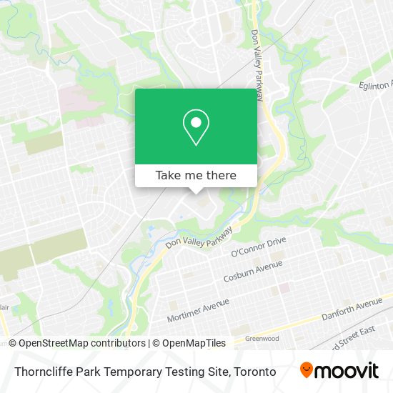 Thorncliffe Park Temporary Testing Site plan