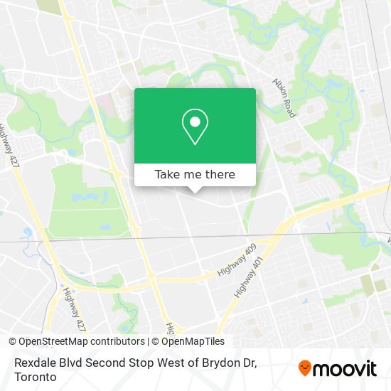 Rexdale Blvd Second Stop West of Brydon Dr map