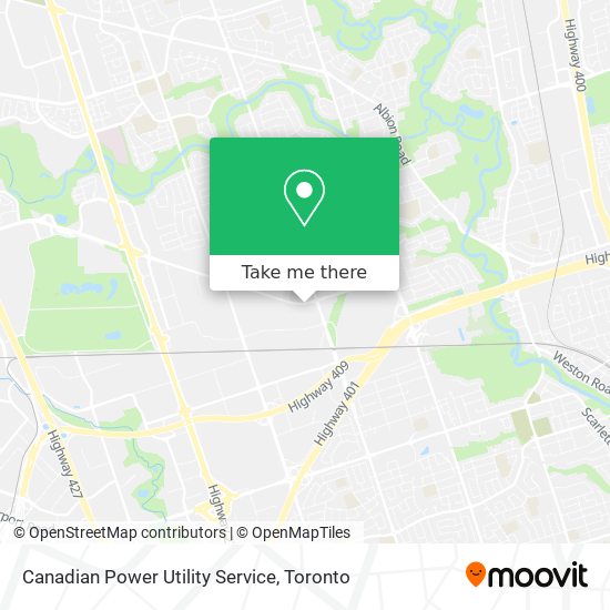 Canadian Power Utility Service map