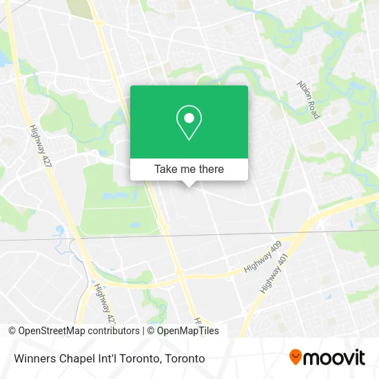 Winners Chapel Int'l Toronto map