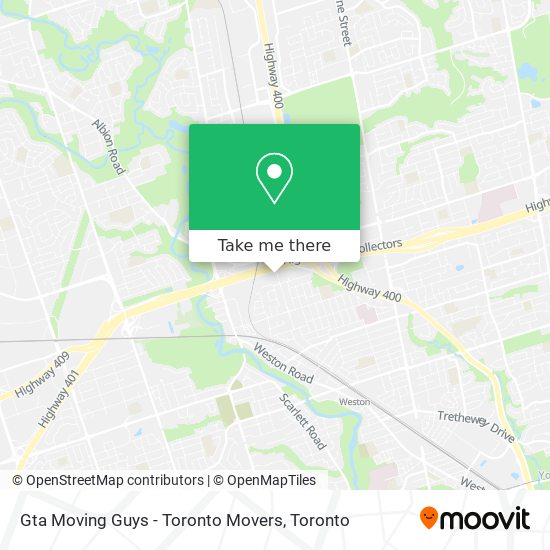 Gta Moving Guys - Toronto Movers map