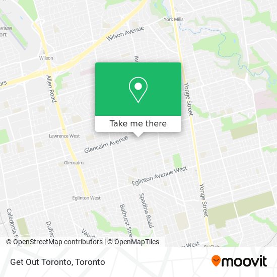 Get Out Toronto map