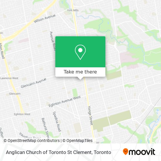 Anglican Church of Toronto St Clement map