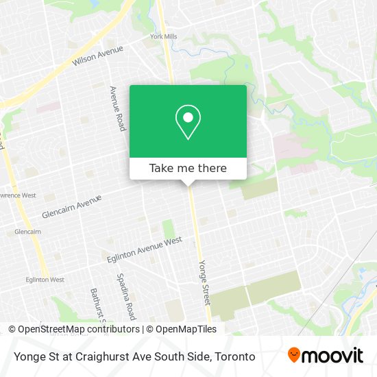 Yonge St at Craighurst Ave South Side map