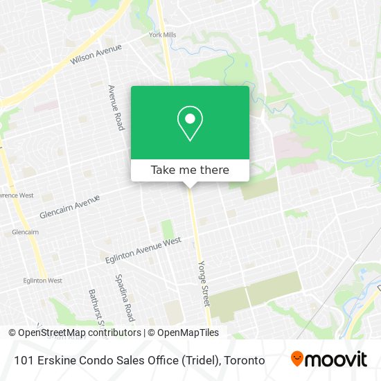 101 Erskine Condo Sales Office (Tridel) map