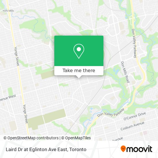 Laird Dr at Eglinton Ave East map