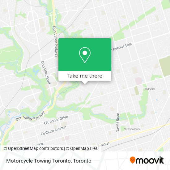 Motorcycle Towing Toronto map