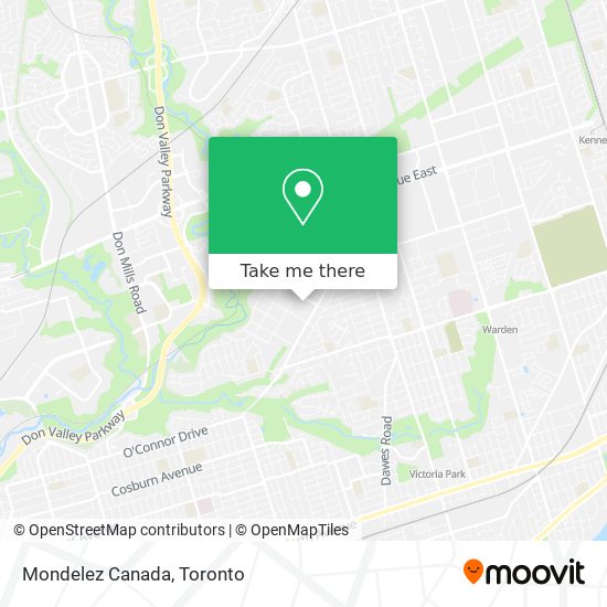 Mondelez Canada map