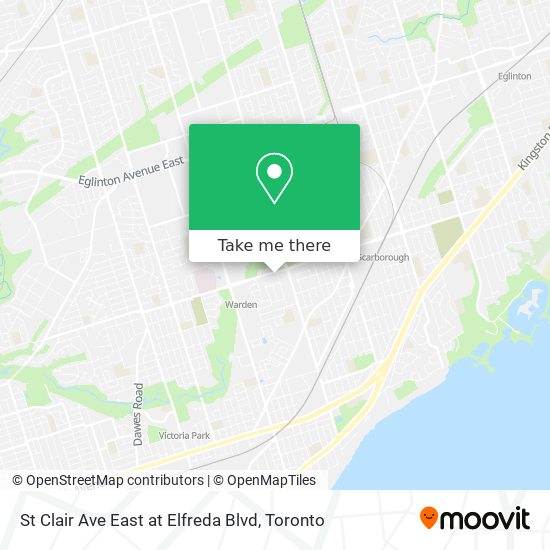 St Clair Ave East at Elfreda Blvd map