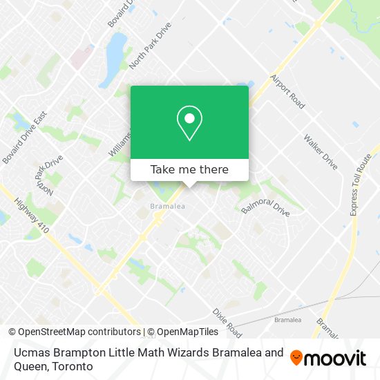 Ucmas Brampton Little Math Wizards Bramalea and Queen map
