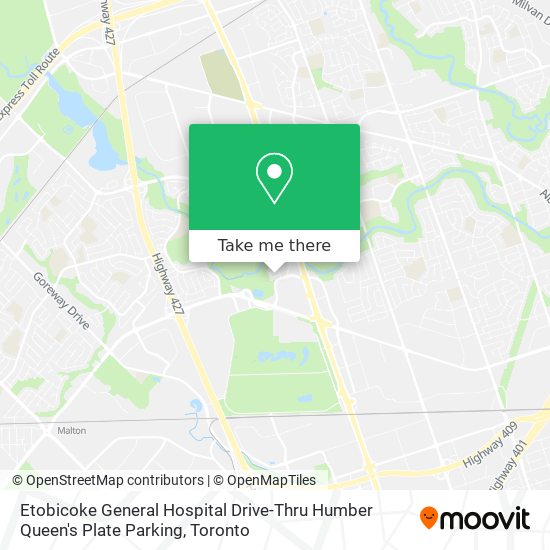 Etobicoke General Hospital Drive-Thru Humber Queen's Plate Parking map