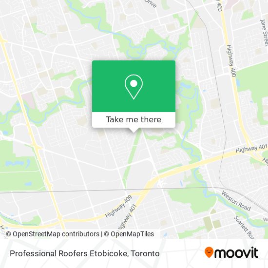 Professional Roofers Etobicoke map