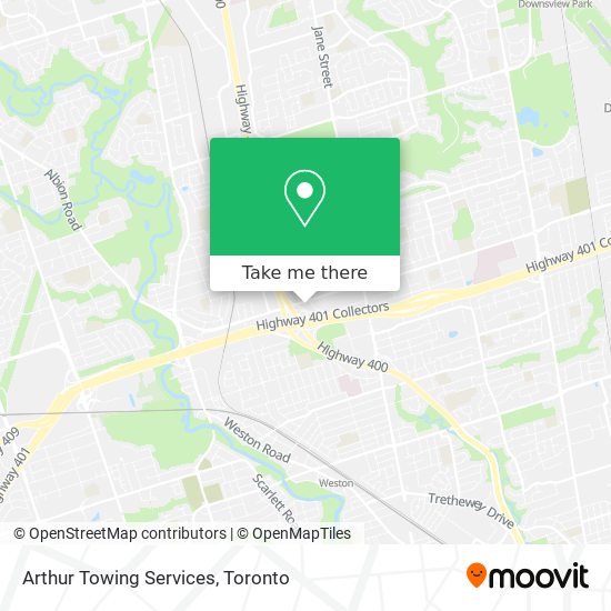 Arthur Towing Services map