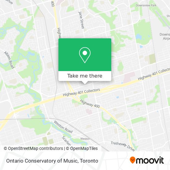Ontario Conservatory of Music map