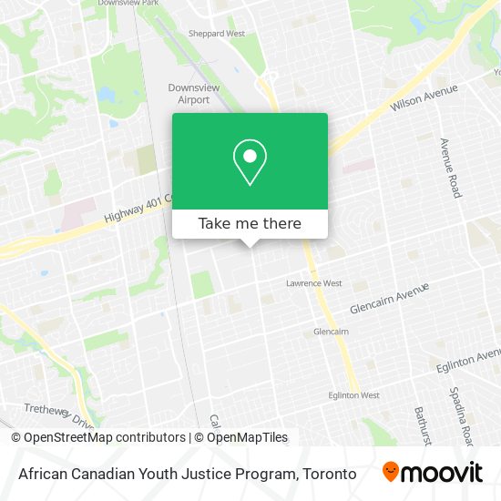 African Canadian Youth Justice Program map