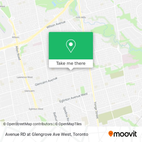 Avenue RD at Glengrove Ave West map