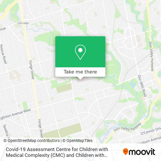 Covid-19 Assessment Centre for Children with Medical Complexity (CMC) and Children with Development map