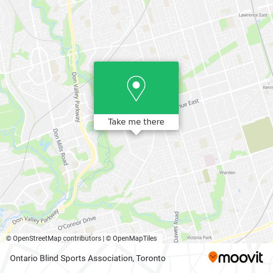 Ontario Blind Sports Association map