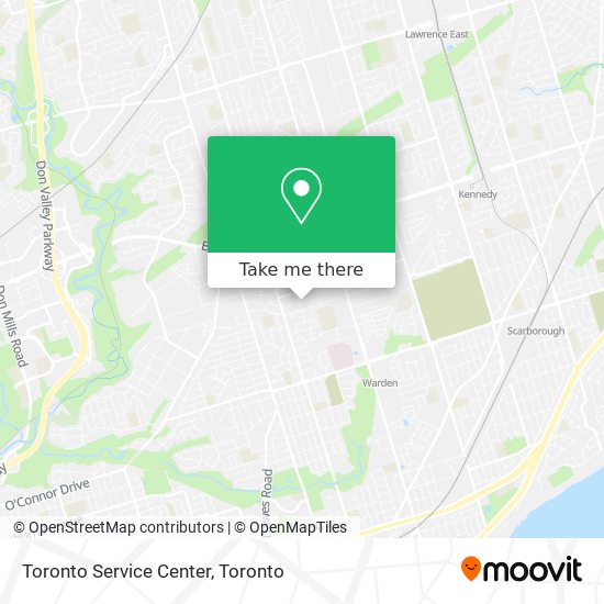 Toronto Service Center map