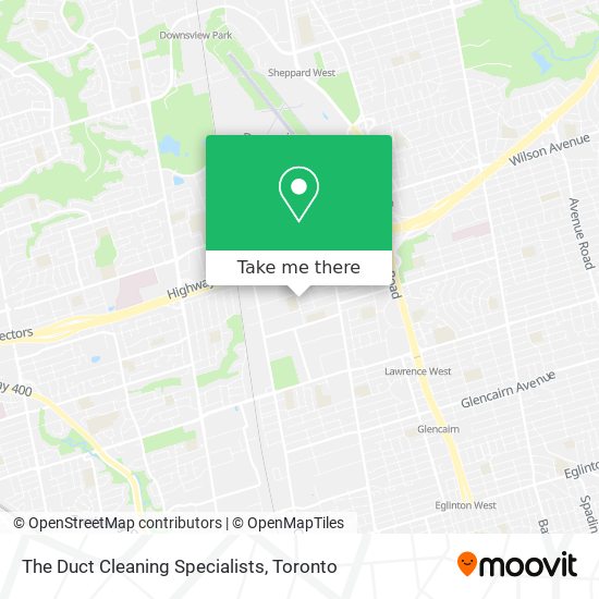 The Duct Cleaning Specialists map