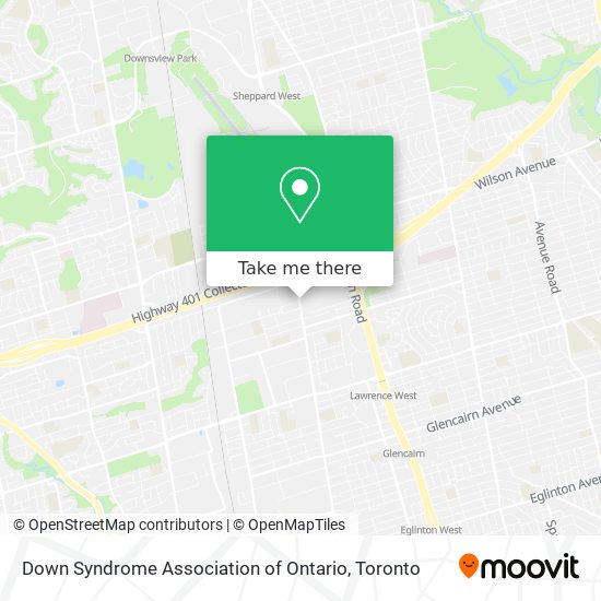 Down Syndrome Association of Ontario map