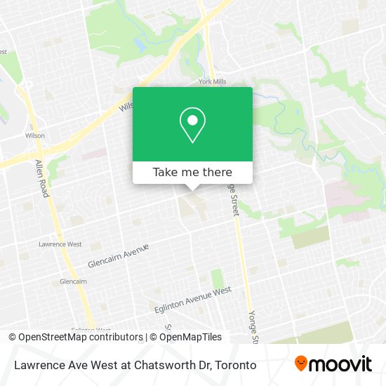 Lawrence Ave West at Chatsworth Dr map