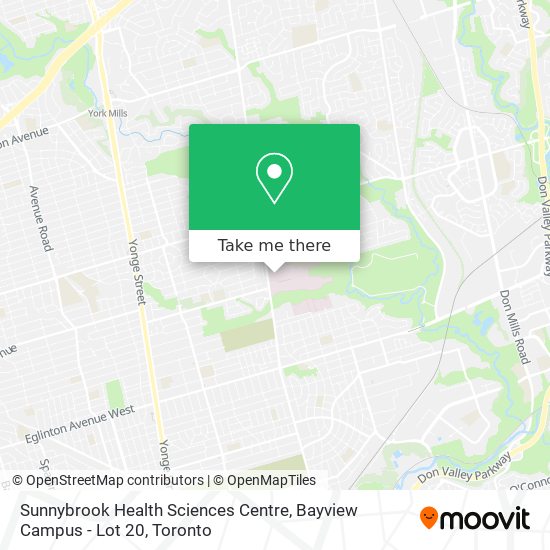 Sunnybrook Health Sciences Centre, Bayview Campus - Lot 20 map