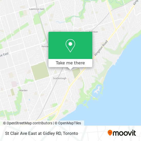 St Clair Ave East at Gidley RD map