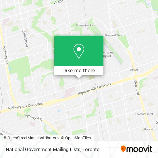 National Government Mailing Lists map