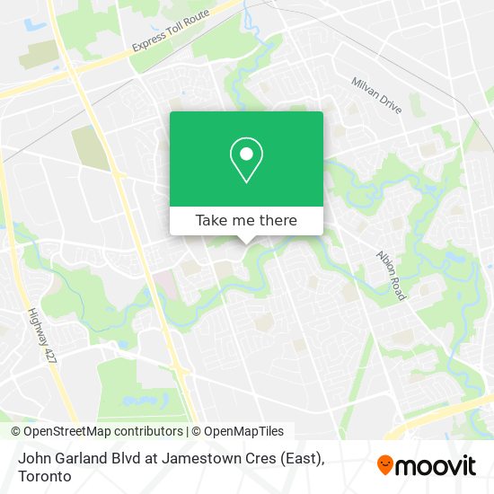 John Garland Blvd at Jamestown Cres (East) map