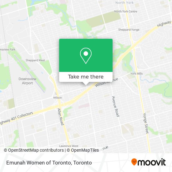 Emunah Women of Toronto map