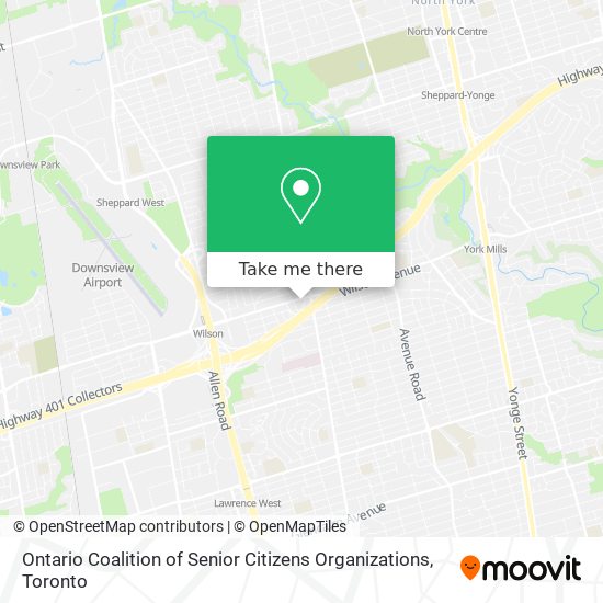 Ontario Coalition of Senior Citizens Organizations map