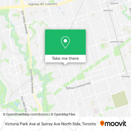 Victoria Park Ave at Surrey Ave North Side map