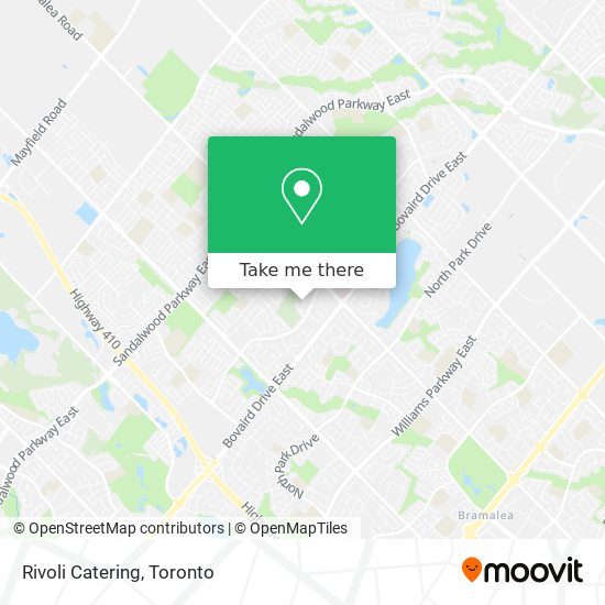 Rivoli Catering map