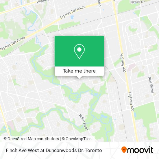 Finch Ave West at Duncanwoods Dr map