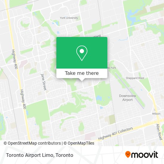 Toronto Airport Limo map