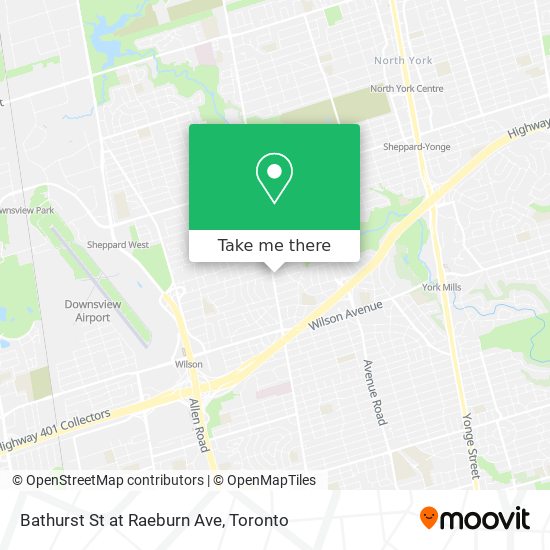 Bathurst St at Raeburn Ave map