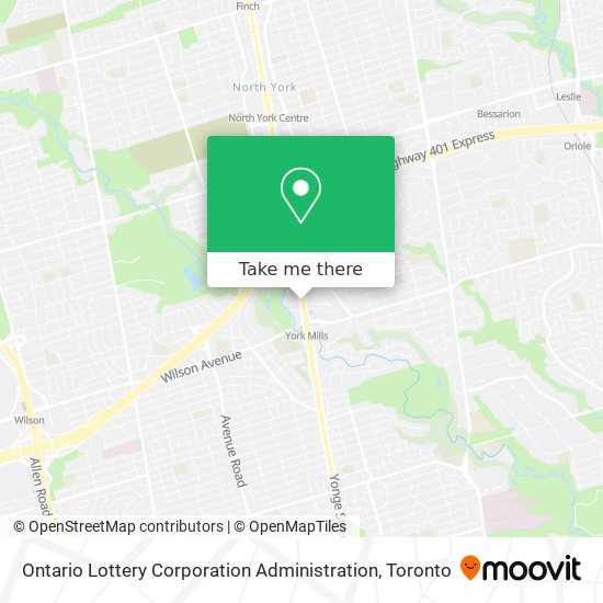 Ontario Lottery Corporation Administration map