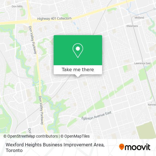 Wexford Heights Business Improvement Area map