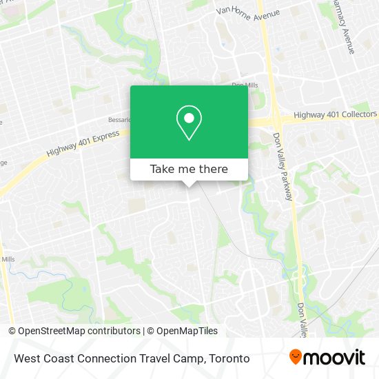 West Coast Connection Travel Camp map
