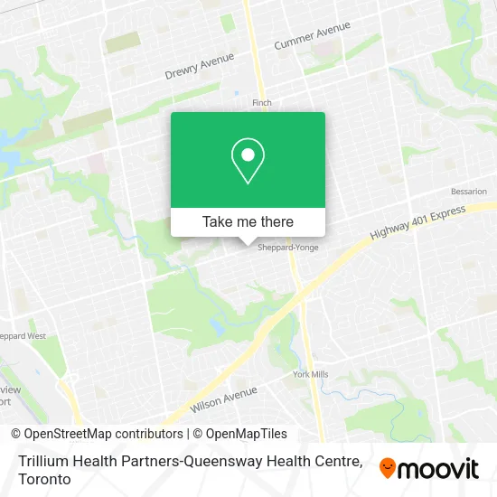 Trillium Health Partners-Queensway Health Centre map