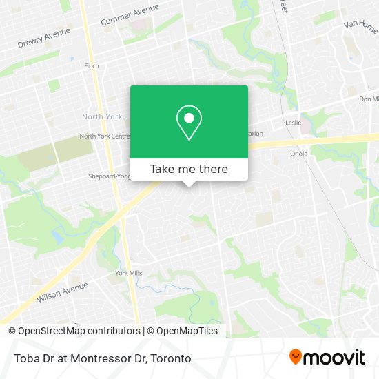 Toba Dr at Montressor Dr map